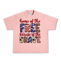 Salmon Home of the free because of the brave Urban Heavy Tee - Neo Western