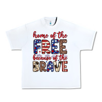 White Home of the free because of the brave Urban Heavy Tee - Neo Western