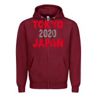 Burgundy Tokyo 2020 Japan Zipper Hoodie - Bettercallsaul
