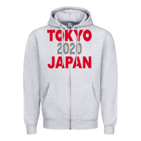 Heather Grey Tokyo 2020 Japan Zipper Hoodie - Bettercallsaul