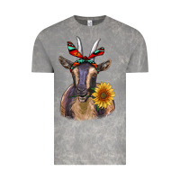 Cloud Rock sunflower aztec ribbon goat Vintage Tee - RanaPortraitStore
