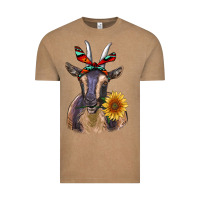 Vintage Coffee sunflower aztec ribbon goat Vintage Tee - RanaPortraitStore