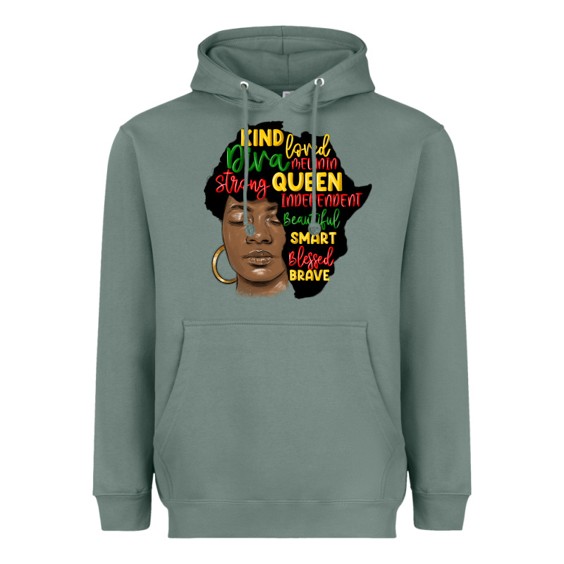 Black Woman Africa Silhouette Heavyweight Hoodie by MaliasSmallBusiness | Teevron