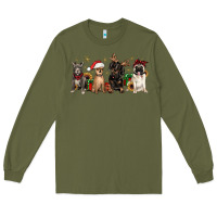 Army Green christmas chihuahua pitbull pug dachshund Long Sleeve Tee - JahusDesignShop