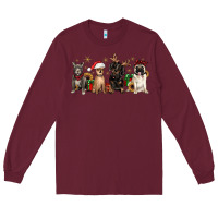 Burgundy christmas chihuahua pitbull pug dachshund Long Sleeve Tee - JahusDesignShop