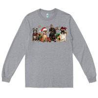 Heather Grey christmas chihuahua pitbull pug dachshund Long Sleeve Tee - JahusDesignShop