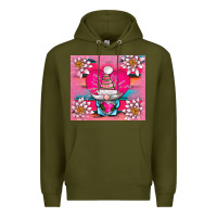 Army Green v.d gnome and lotus tumbler Premium Hoodie - AdoDesignShop