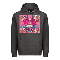 Charcoal Heather v.d gnome and lotus tumbler Premium Hoodie - AdoDesignShop