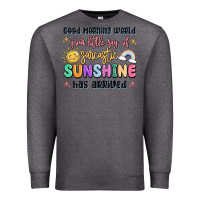 Charcoal Heather good morning world your little ray of sarcastic Premium Sweatshirt - MaliasSmallBusiness