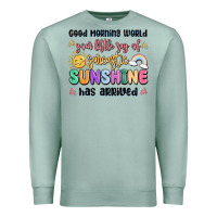 Seafoam good morning world your little ray of sarcastic Premium Sweatshirt - MaliasSmallBusiness