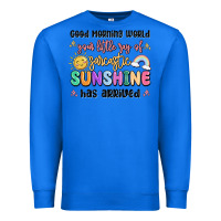 True Royal good morning world your little ray of sarcastic Premium Sweatshirt - MaliasSmallBusiness