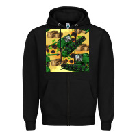 Black harvester seamless pattern Zipper Hoodie - BundleAndBundleShop