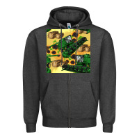 Charcoal Heather harvester seamless pattern Zipper Hoodie - BundleAndBundleShop