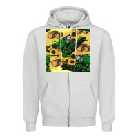 Dove Grey harvester seamless pattern Zipper Hoodie - BundleAndBundleShop