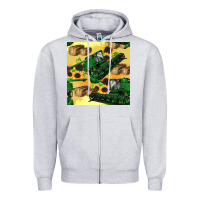 Heather Grey harvester seamless pattern Zipper Hoodie - BundleAndBundleShop