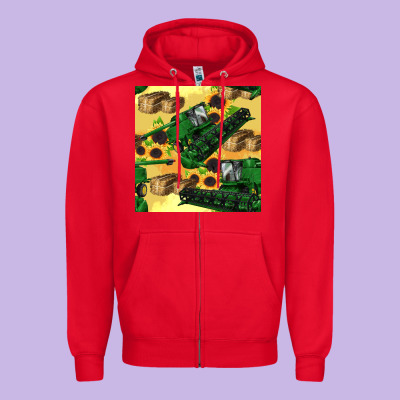 Harvester Seamless Pattern Zipper Hoodie Designed By Bundleandbundleshop