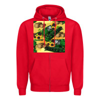 Red harvester seamless pattern Zipper Hoodie - BundleAndBundleShop