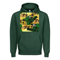 Sports Green harvester seamless pattern Zipper Hoodie - BundleAndBundleShop