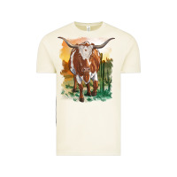 Vintage Arctic longhorn cow with desert background Vintage Tee - RanaPortraitStore