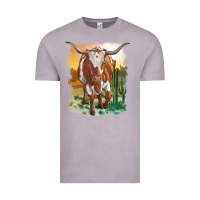 Vintage Zinc longhorn cow with desert background Vintage Tee - RanaPortraitStore