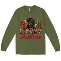 Army Green merry christmas dachshund Long Sleeve Tee - JahusDesignShop
