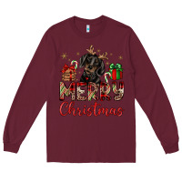 Burgundy merry christmas dachshund Long Sleeve Tee - JahusDesignShop