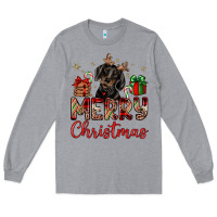 Heather Grey merry christmas dachshund Long Sleeve Tee - JahusDesignShop
