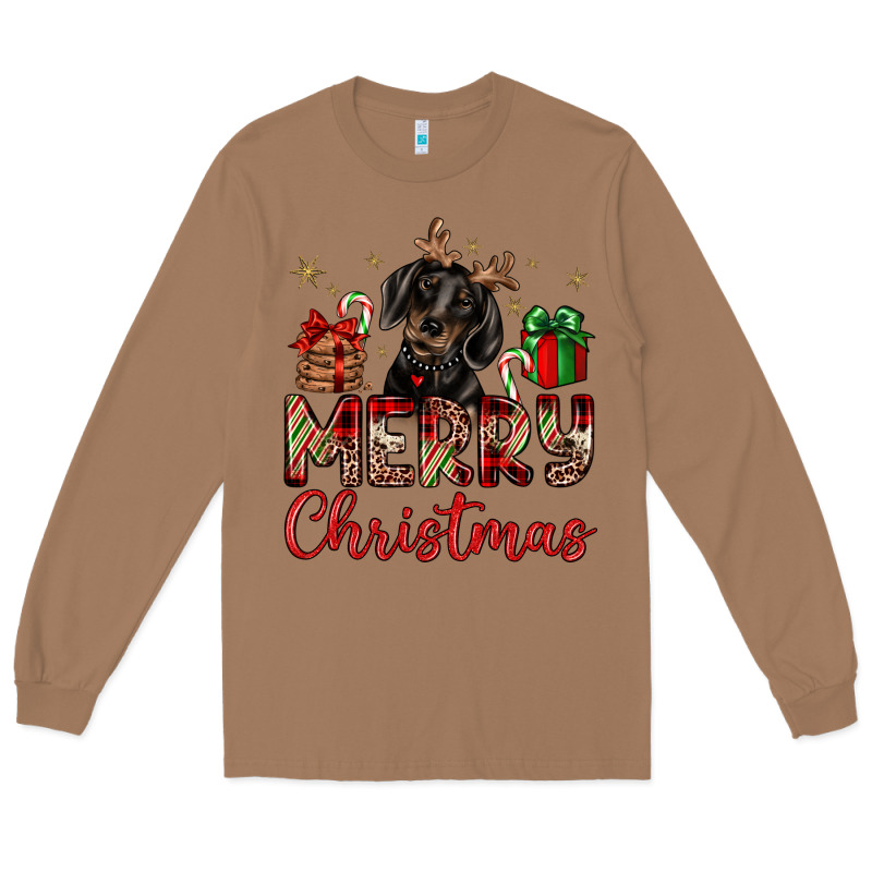 Merry Christmas Dachshund Long Sleeve Tee by JahusDesignShop | Teevron