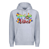 Heather Grey Pride Vibes LGBTQ Premium Hoodie - BundleAndBundleShop