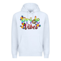 White Pride Vibes LGBTQ Premium Hoodie - BundleAndBundleShop