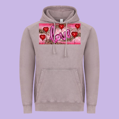 Vintage Hoodie Valentine's Day Love Balloon Heart Balloons