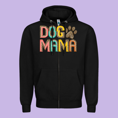 Dog Mama Zipper Hoodie Designed By Jahusdesignshop