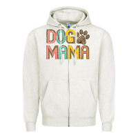Oatmeal Heather dog mama Zipper Hoodie - JahusDesignShop