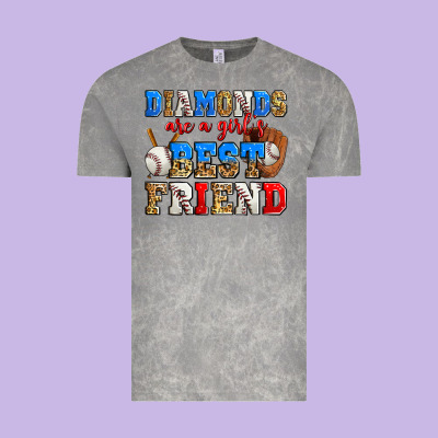 Diamonds Are A Girl's Best Friend Baseball Vintage Tee Designed By Zillion Design Studio