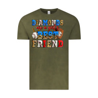 Vintage Olive diamonds are a girl's best friend baseball Vintage Tee - Zillion Design Studio
