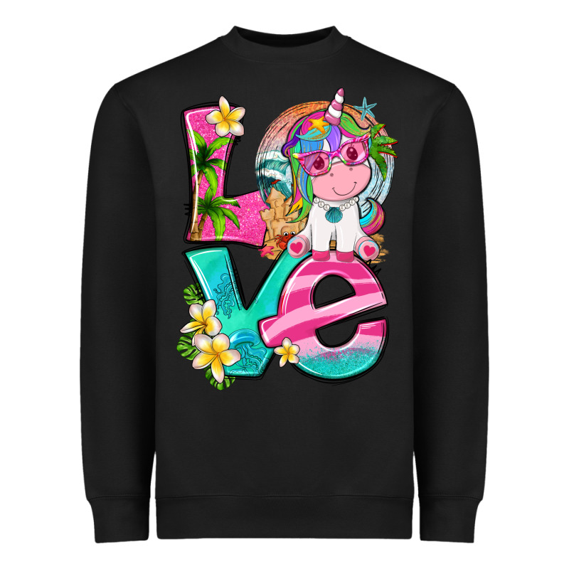 Love Summer Unicorn Heavyweight Sweatshirt by texasbilliewilder | Teevron