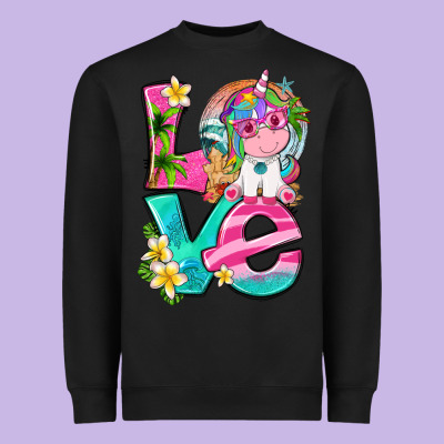 Love Summer Unicorn Heavyweight Sweatshirt Designed By Texasbilliewilder