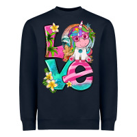 Navy love summer unicorn Heavyweight Sweatshirt - texasbilliewilder