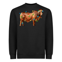Black brahman bull with christmas lights Heavyweight Sweatshirt - RanaPortraitStore