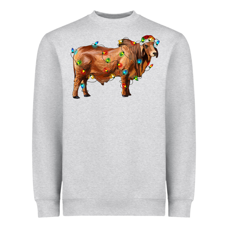 Brahman Bull With Christmas Lights Heavyweight Sweatshirt by RanaPortraitStore | Teevron