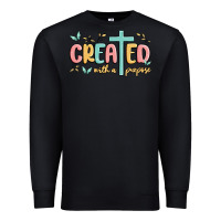 Black created with a purpose Premium Sweatshirt - MaliasSmallBusiness