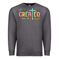 Charcoal Heather created with a purpose Premium Sweatshirt - MaliasSmallBusiness