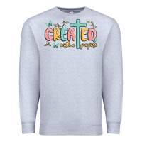 Heather Grey created with a purpose Premium Sweatshirt - MaliasSmallBusiness
