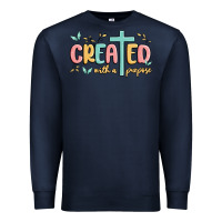 Navy created with a purpose Premium Sweatshirt - MaliasSmallBusiness