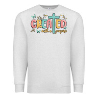 Oatmeal Heather created with a purpose Premium Sweatshirt - MaliasSmallBusiness