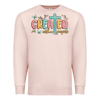 Pale Pink created with a purpose Premium Sweatshirt - MaliasSmallBusiness