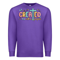 Purple created with a purpose Premium Sweatshirt - MaliasSmallBusiness