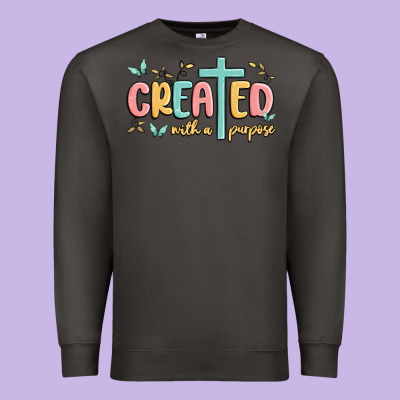 Created With A Purpose Premium Sweatshirt Designed By Maliassmallbusiness
