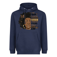 Navy afro woman smart loved powerful Heavyweight Hoodie - MaliasSmallBusiness