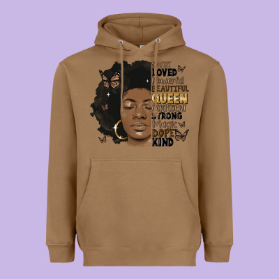 Afro Woman Smart Loved Powerful Heavyweight Hoodie Designed By Maliassmallbusiness